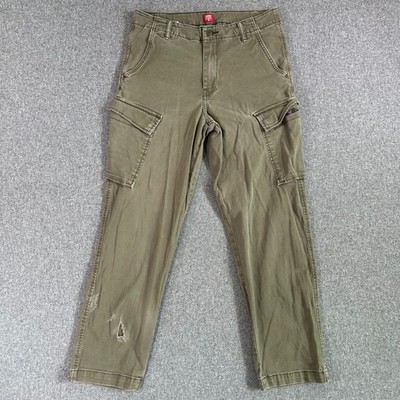 Levis XX Cargo Taper Pants Mens 33x32 Olive Green Khaki Stretch Utility Trousers