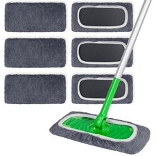 6 Pack Reusable Microfiber Mop Pads with Swiffer Sweeper Mop