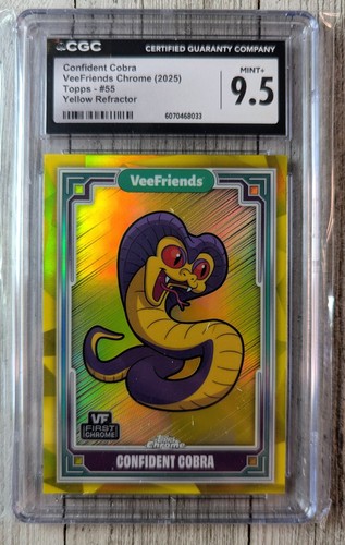 Confident Cobra Topps Chrome VeeFriends #55 Yellow Refractor CGC 9.5 #6070468033
