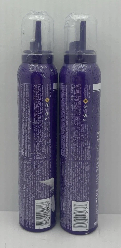 Bosley Mousse de peinado voluminizadora y espesante sujeción media 6,6 oz Lote de 2 Foto 2 de 4