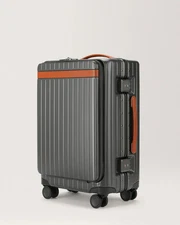  Carl Friedrik Carry-On X - Grey/Cognac - Premium Hybrid Luggage 