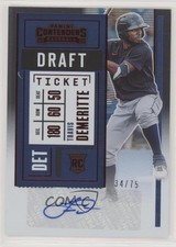 2020 Panini Contenders Rookie 2 Draft Ticket Red 34/75 Travis Demeritte Auto uk2