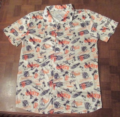 NEW vtg SF Giants 2000 Pac Bell Park MLB baseball Hawaiian shirt LARGE