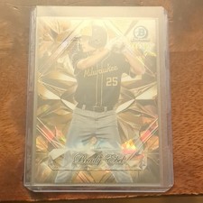 Topps 2025 Bowman Chrome Draft Sapphire Brady Ebel Brewers SS-9 Gold 44/50