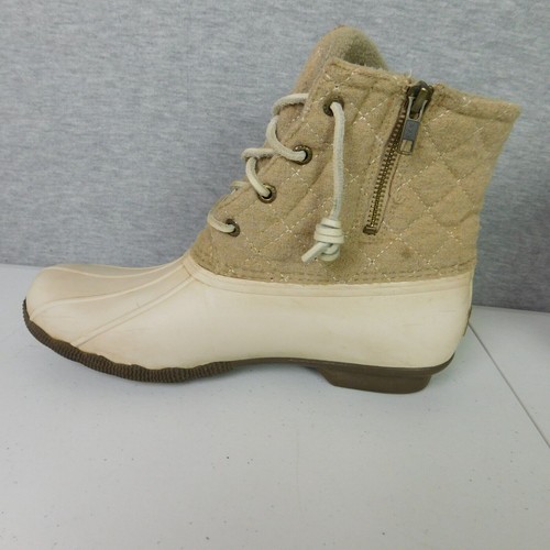 Sperry Damenstiefel 9M Wollmischung hellbraun Top-Sider Salzwasser Regen Ente - Bild 10 von 17