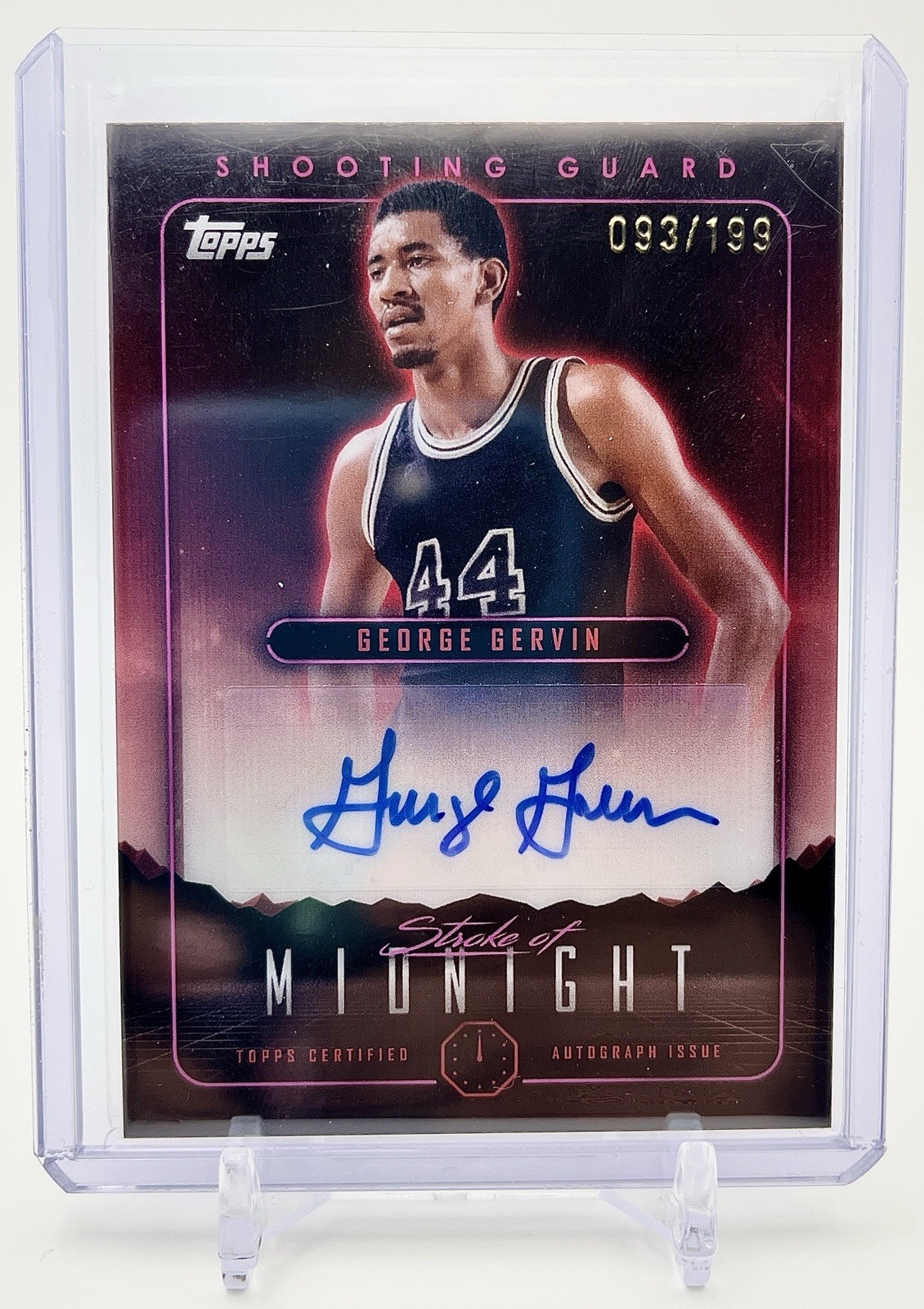 2024 Topps Midnight Stroke of Midnight Autographs George Gervin /199 #SMA-GG HOF
