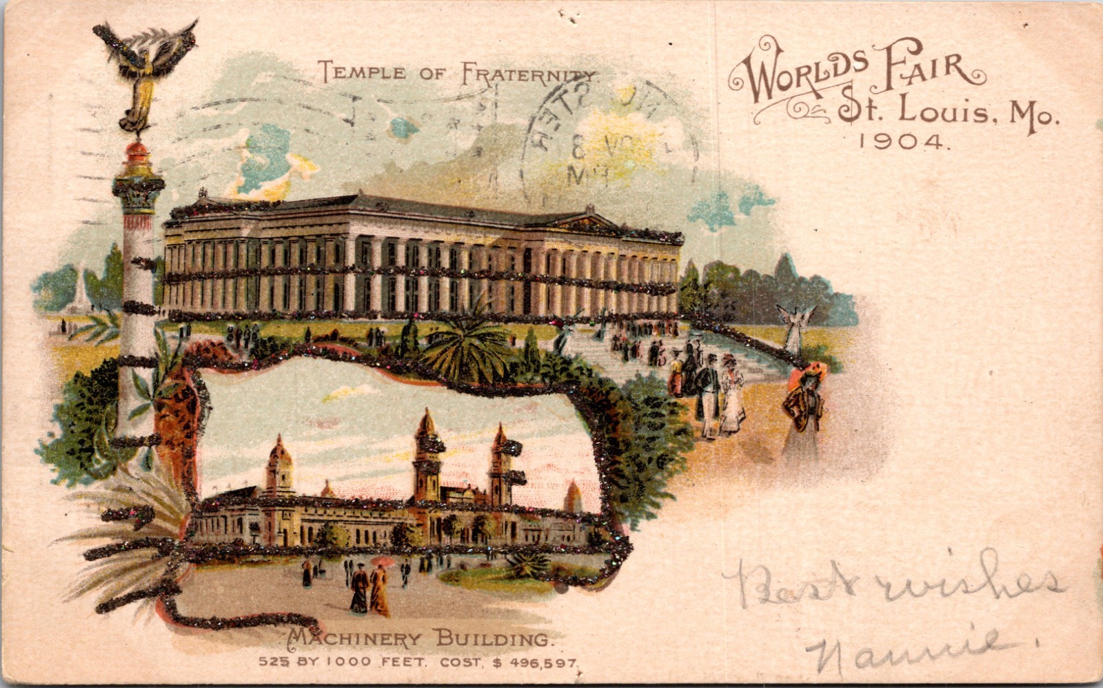 Machinery Building 1904 Worlds Fair St Louis Missouri MO UDB Postcard XF1