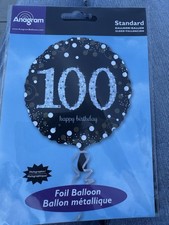 10-Anagram 100 Happy Birthday Mylar Foil Balloon