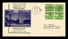 Dr Jim Stamps Fdc Chicago Century Of Progress Fort Dearborn Block Gill Cachet