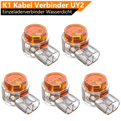 Kabel Verbinder K1 UY2 Einzeladerverbinder Wasserdicht für Crimpen von 2 Adern