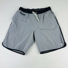 Vuori Drawstring Athletic Gym Shorts Mens Medium Gray Logo