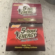 2 boxes of 5 hour energy one with Extra Strength Transfusion and one Berry