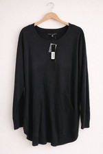 Cyrus Black Tunic Sweater NWT Women’s Plus Size 1X Long Sleeve Ribbed Hem Pocket