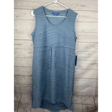 Simply Vera Wang Dress Womens Medium Blue Sleeveless Knit drawstring waist NEW