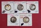 LOT CONTAINING 5 SILVER PROOF ROOSEVELT DIMES B/W 1958-1963