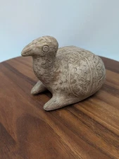 Primitive Style Carved Clay Bird Figurine