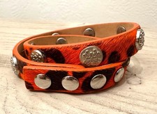 Rustic Cuff Orange Faux Fur Double Wrap Brace...