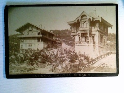 Kabinettfoto, Schweiz, Kursaal Maloja (Engadin), Châlet la Rose, Fotografie auf 
