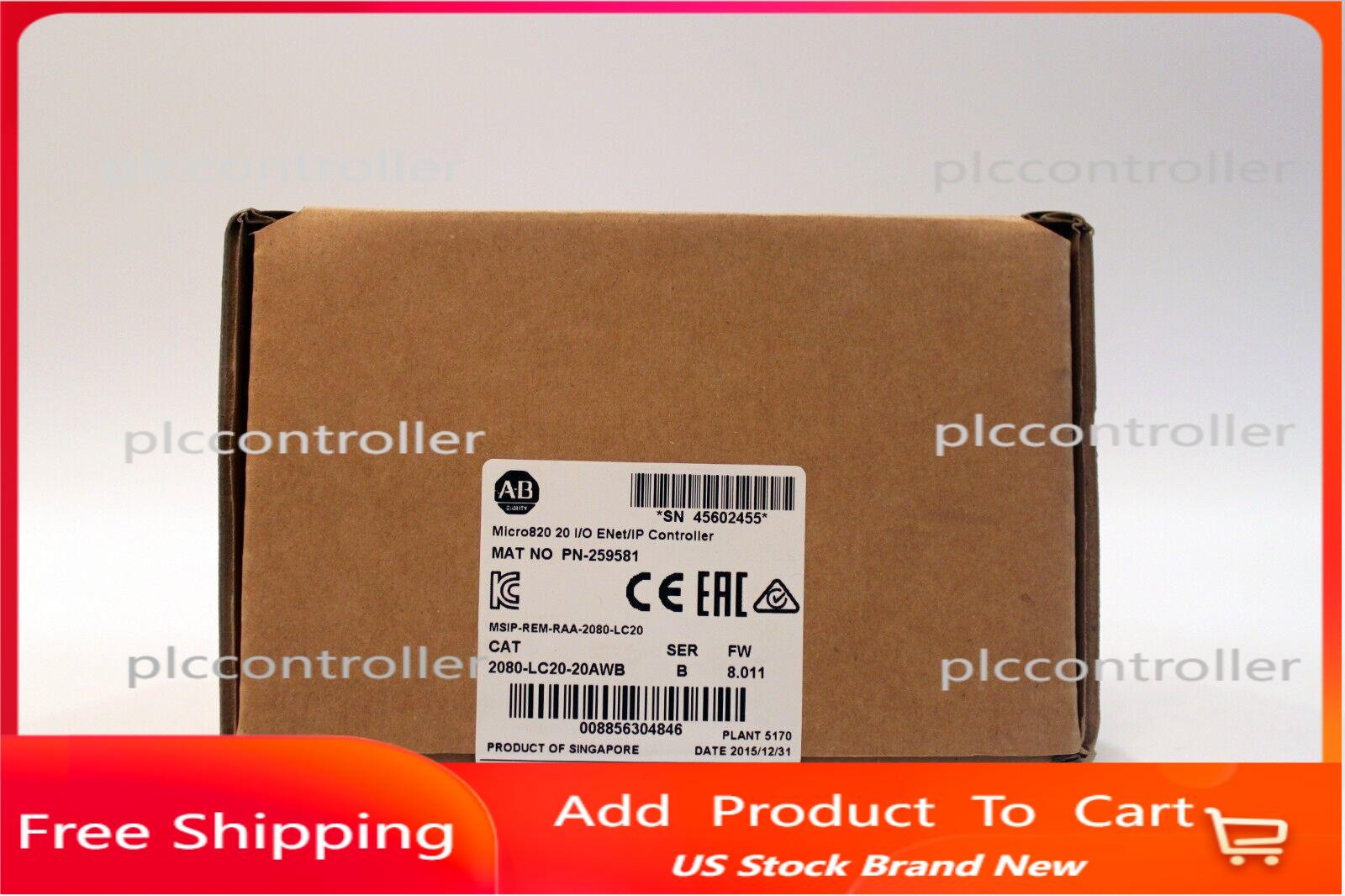 NEW Allen Bradley 2080-LC20-20AWB Micro820 20 I/O ENet/IP Controller UPS Shippin