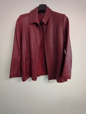 Armando Dengra Burgundy Genuine Leather Jacket Size UK 12