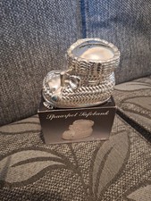 Boxed Silver Plated Babys Bootie Money Box Christning Silver Plated