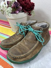 Twisted X WDM0020 Brown Leather Driving Mocs Chukka Lace Up Shoes Women  s US 7 M