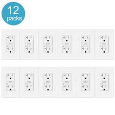 15Amp GFCI Duplex Outlet Receptacle Tamper Weather Resistant LED Indicator 12PCS