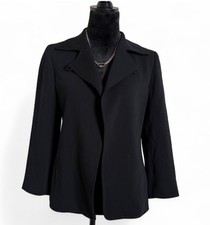 Lafayette 148 New York Petite 6 Black Blazer Jacket Women's 100 Wool USA Made