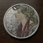 1 oz Colorized Silver Mucha Collection #6 Laurel / With Capsule / COA #0698