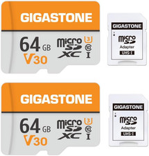64GB Micro SD Card 2-Pack, V30 4K Video Recording, Surveillance, Security Camera