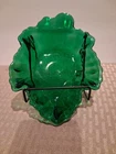Vintage Anchor Hocking Forest Green Leaf Dish