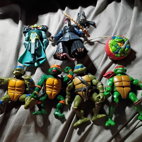 tmnt action figure lot of 6 figures & vtg yoyo both vtg and modern