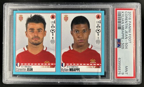 2016 Panini FOOT Corentin Jean Kylian Mbappe #504 Monaco PSA 9