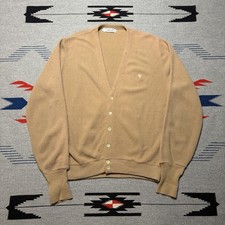 Vintage 80s Christian Dior Acrylic Cardigan Sweater Men  s Size Large Tan