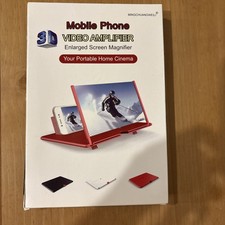 Universal Mobile Phone Screen Magnifier Stand Holder, Red, Portable
