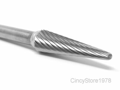 SL3S 14 Degree Taper Radius Carbide Burr Bur Cutting Tool Die Grinder Bit 1/4''