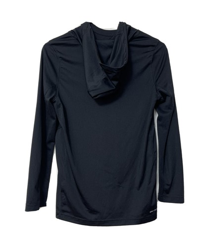 Nike Youth Dri Fit DRY Graphic Logo Pullover Hoodie Shirt Sz Large Black AA0075 - Picture 2 of 7