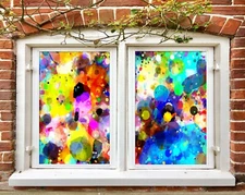 3D Color Graffiti A158 Window Film Print Sticker Cling Stained Glass UV Zoe