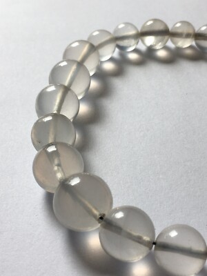 Collier Ancien En Perles De Cristal De Roche (quartz Blanc) - Bijou Vintage Pierre Naturelle