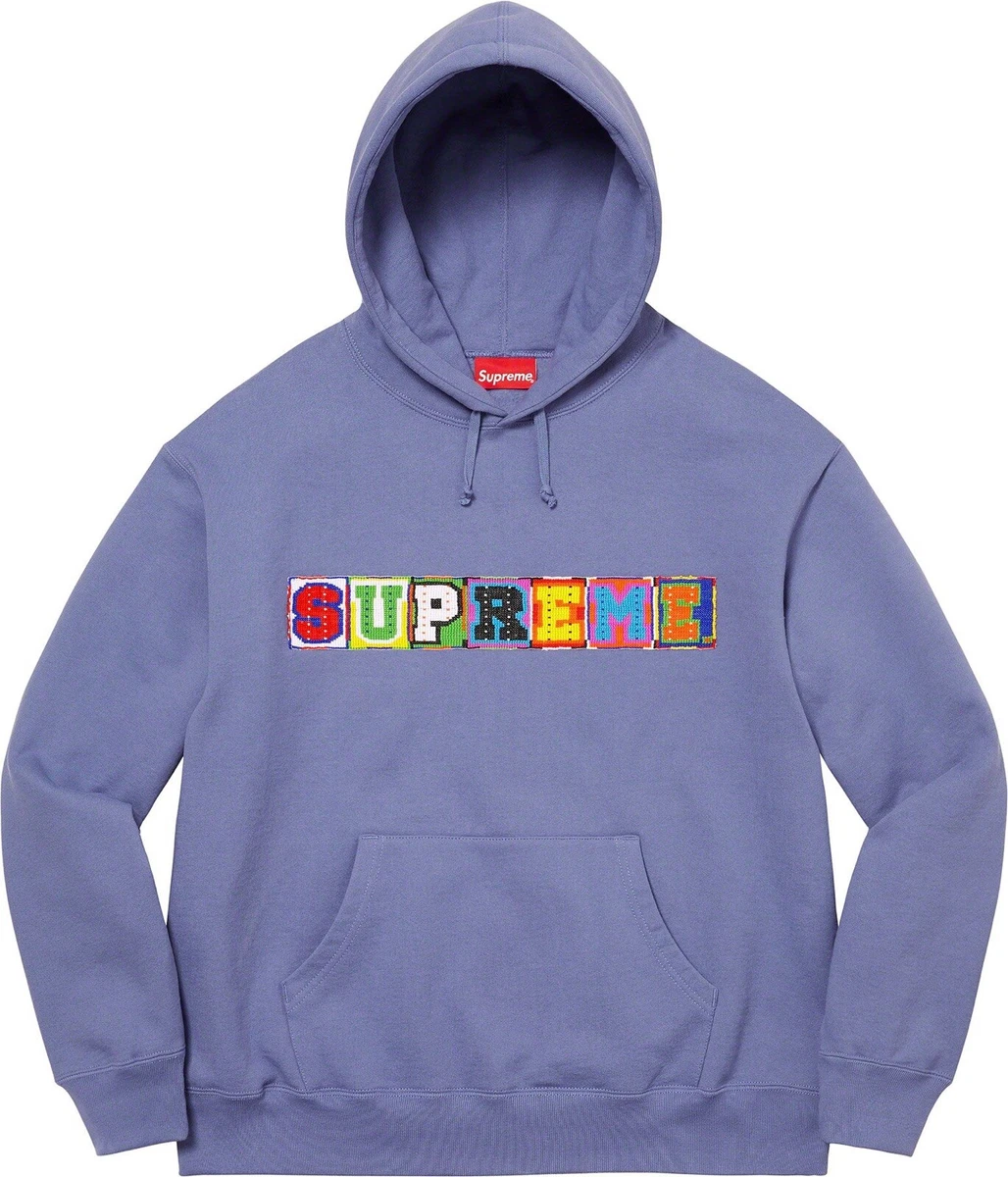 Supreme Beaded Hoodie SS23 Light Purple Hooded Sweatshirt Size XL