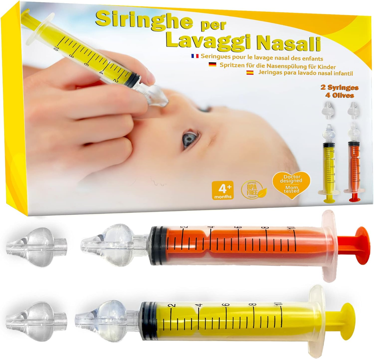 Set Di 6 Olive Nasali Per Lavaggio Naso - Ricambi Anatomici Per Bambini E Adulti, Made In Italy - Foto 11