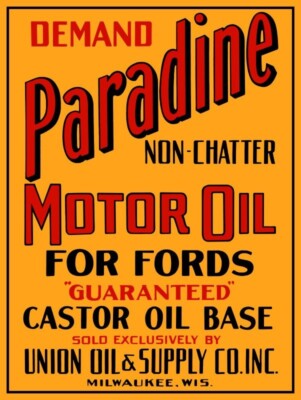 Paradine Motor Oil for Fords by Union Oil NEW METAL SIGN: 9x12'' & Ships Free