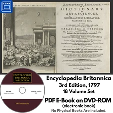 ENCYCLOPEDIA BRITANNICA, 1797 3rd Edition, all 18 Volumes, PDF E-book on DVD