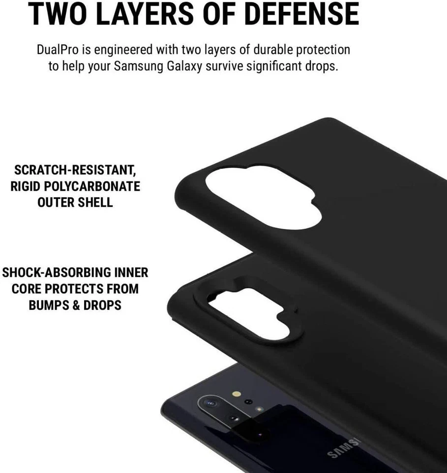 Incipio DualPro Galaxy Note 10 Case Black Slim Soft Touch Finish - Dual Layer - Изображение 3 из 4