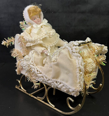 Vintage House of Lloyd Christmas THE SNOW PRINCESS Figurine Decor Sleigh
