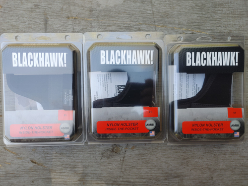 Lot of 3 Blackhawk Holster Inside The Pocket Ambidextrous 01 - For .22 - .25