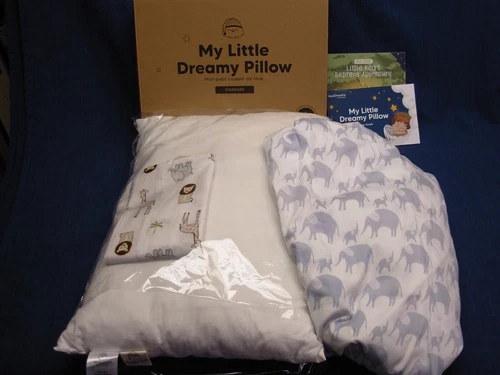 My Little Dreamy Toddler Pillow + Case + Fitted Crib Sheet Organic Cotton Animal
