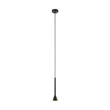 Image of Pendant Ceiling Light Colour Black Outer & Gold Inner Shade Bulb GU10 1x5W Inc