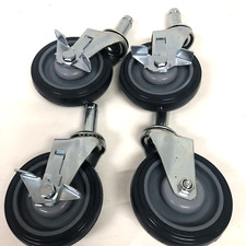 Set of 4 Heavy Duty 5 All Locking Caster Wheels Swivel 3/4 Stems New