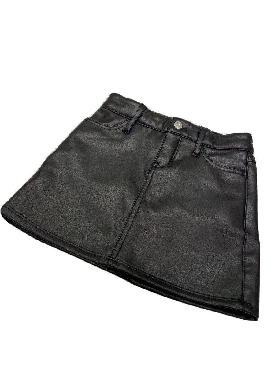 Abercrombie Kids Faux Blk Leather Skirt Size 5/6 | eBay